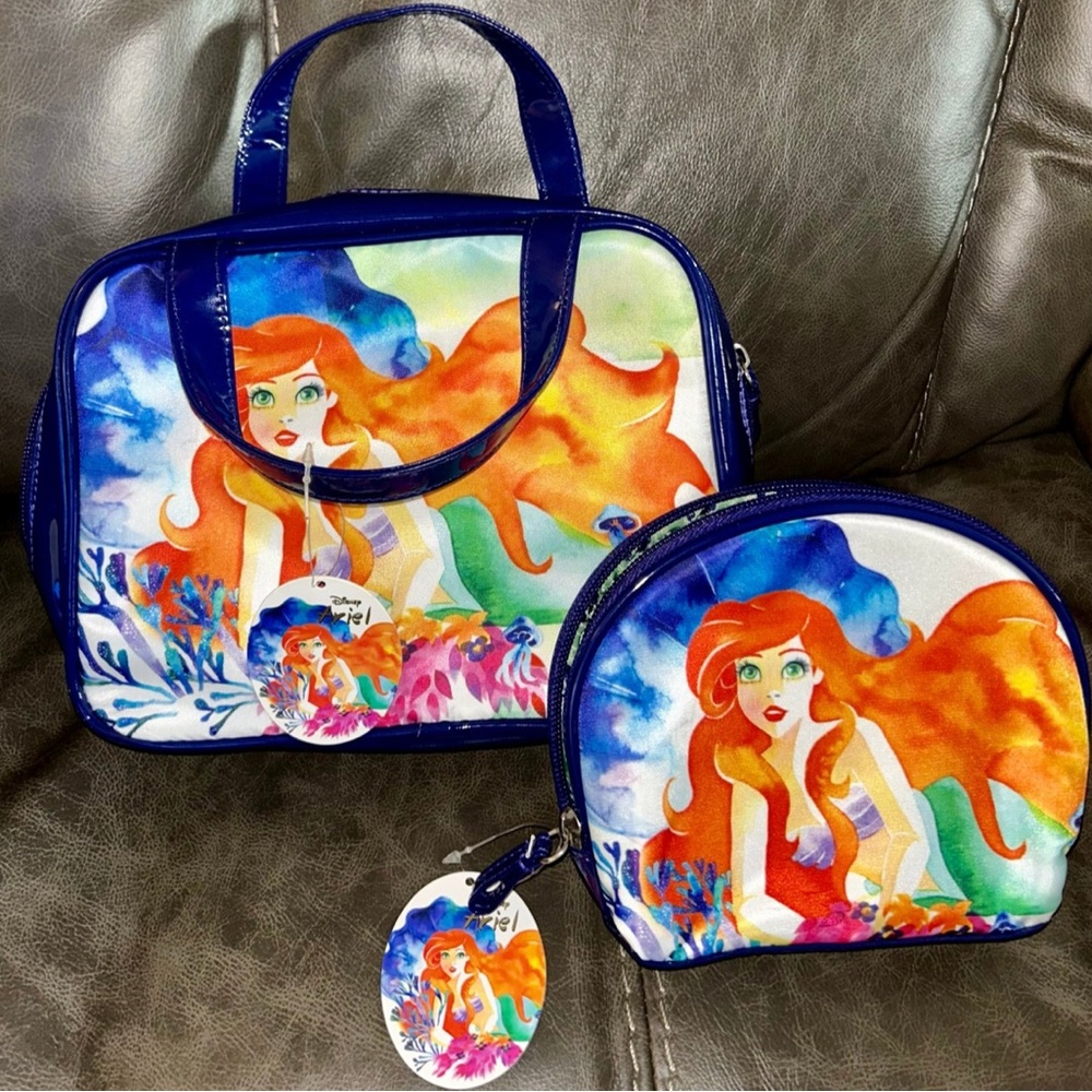 Ariel Mermaid Print makeup and Pouch Set